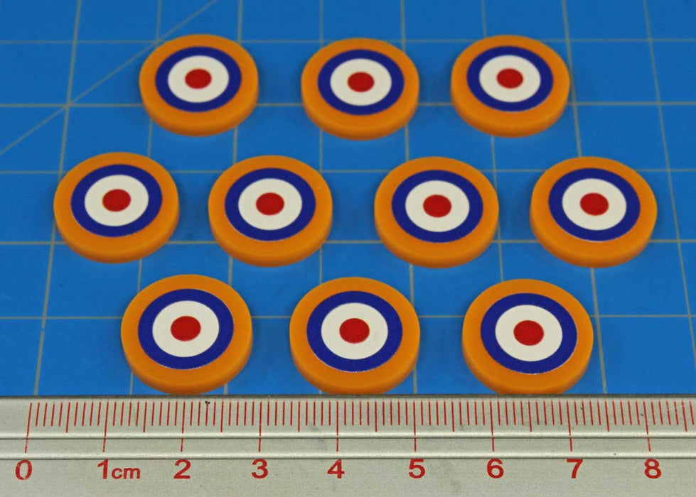 LITKO Premium Printed WWII Pacific Theater Tokens, British Air Force Roundel (10)-Tokens-LITKO Game Accessories