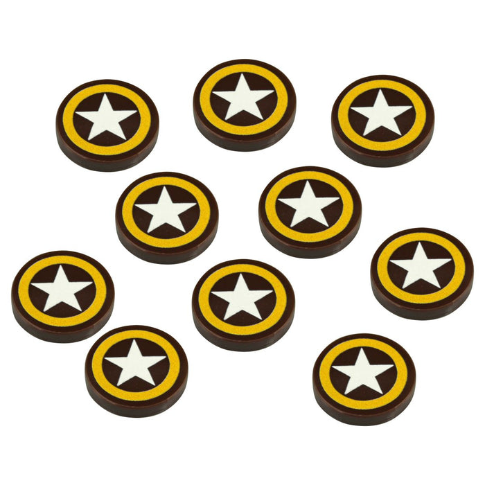 LITKO Premium Printed WWII Faction Tokens, American Army Command (10)-Tokens-LITKO Game Accessories