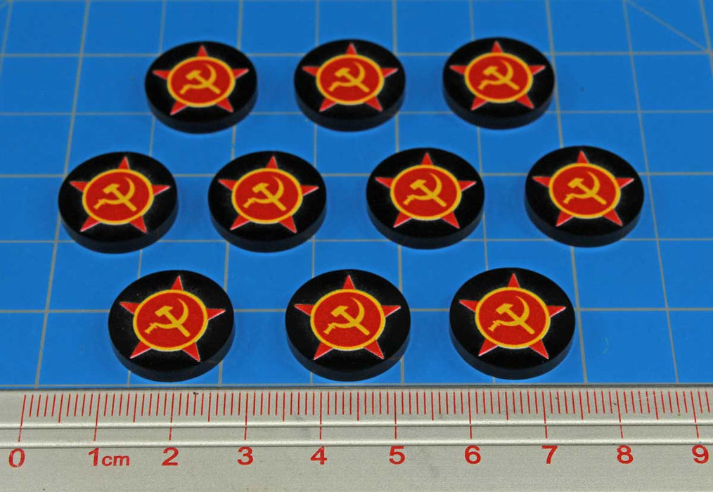 LITKO Premium Printed WWII Faction Tokens, Soviet Union Communist Symbol (10)-Tokens-LITKO Game Accessories