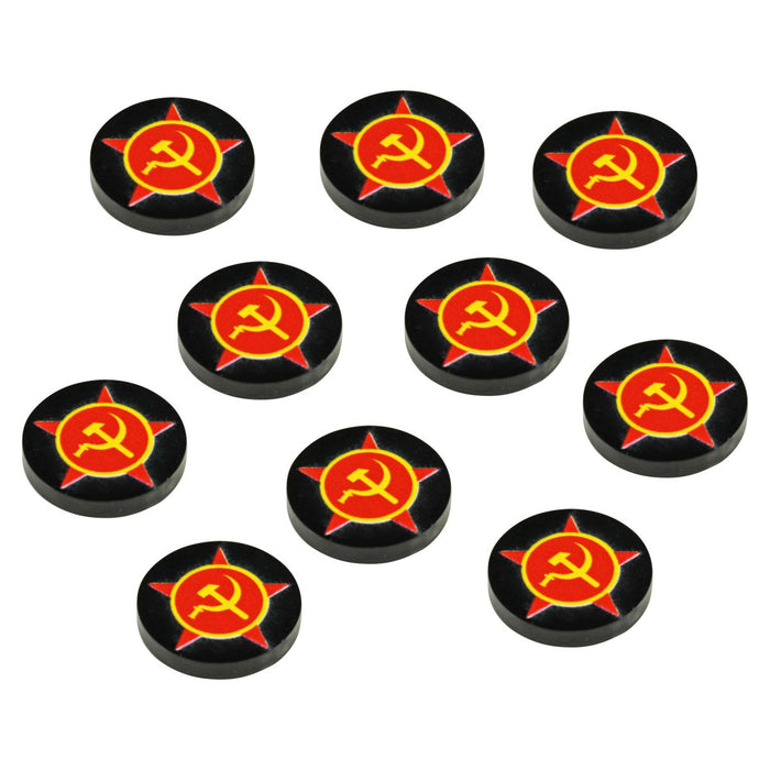LITKO Premium Printed WWII Faction Tokens, Soviet Union Communist Symbol (10)-Tokens-LITKO Game Accessories