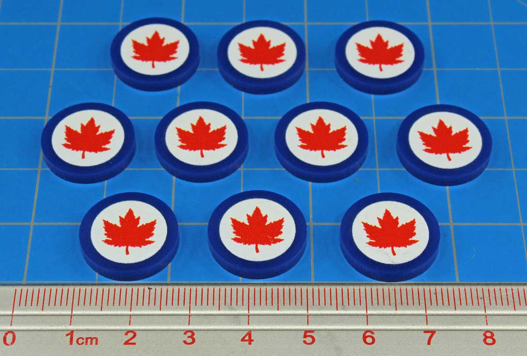LITKO Premium Printed WWII Faction Tokens, Royal Canadian Air Force Roundel (10) - LITKO Game Accessories