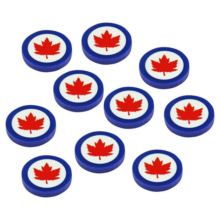 LITKO Premium Printed WWII Faction Tokens, Royal Canadian Air Force Roundel (10) - LITKO Game Accessories