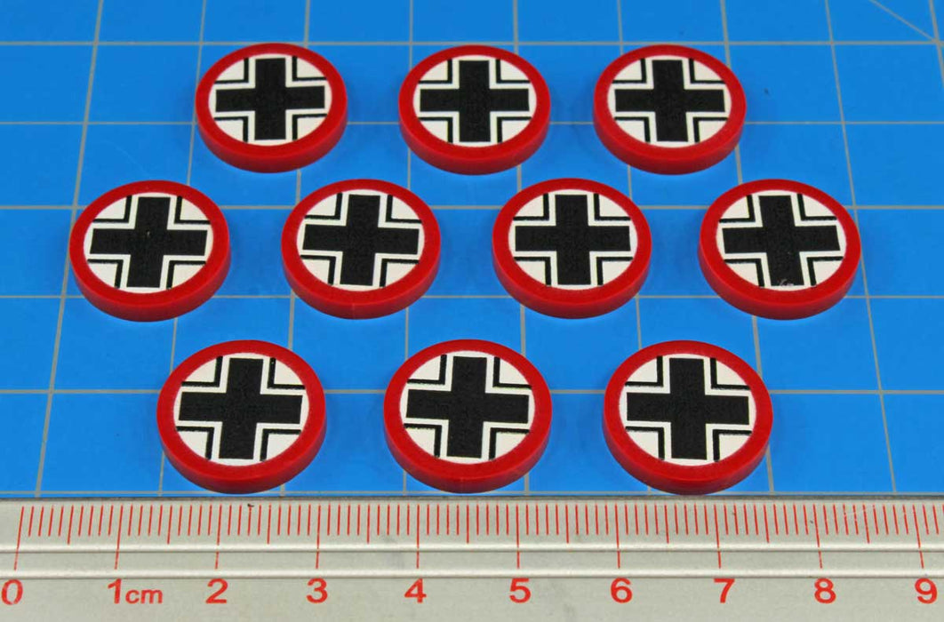 LITKO Premium Printed WWII Faction Tokens, German National Cross (10)-Tokens-LITKO Game Accessories