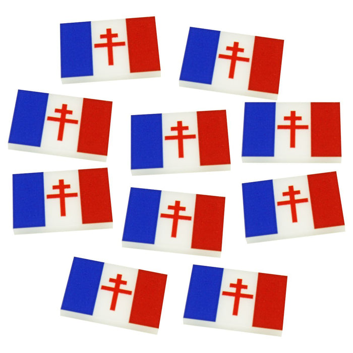 LITKO Premium Printed WWII Flag Tokens, Free France Flag (10)-Tokens-LITKO Game Accessories