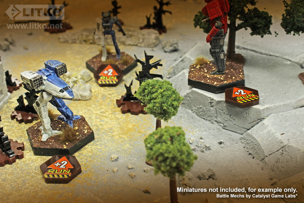 LITKO Mecha Run +2 Movement Tokens Compatible with BattleTech (10)-Tokens-LITKO Game Accessories