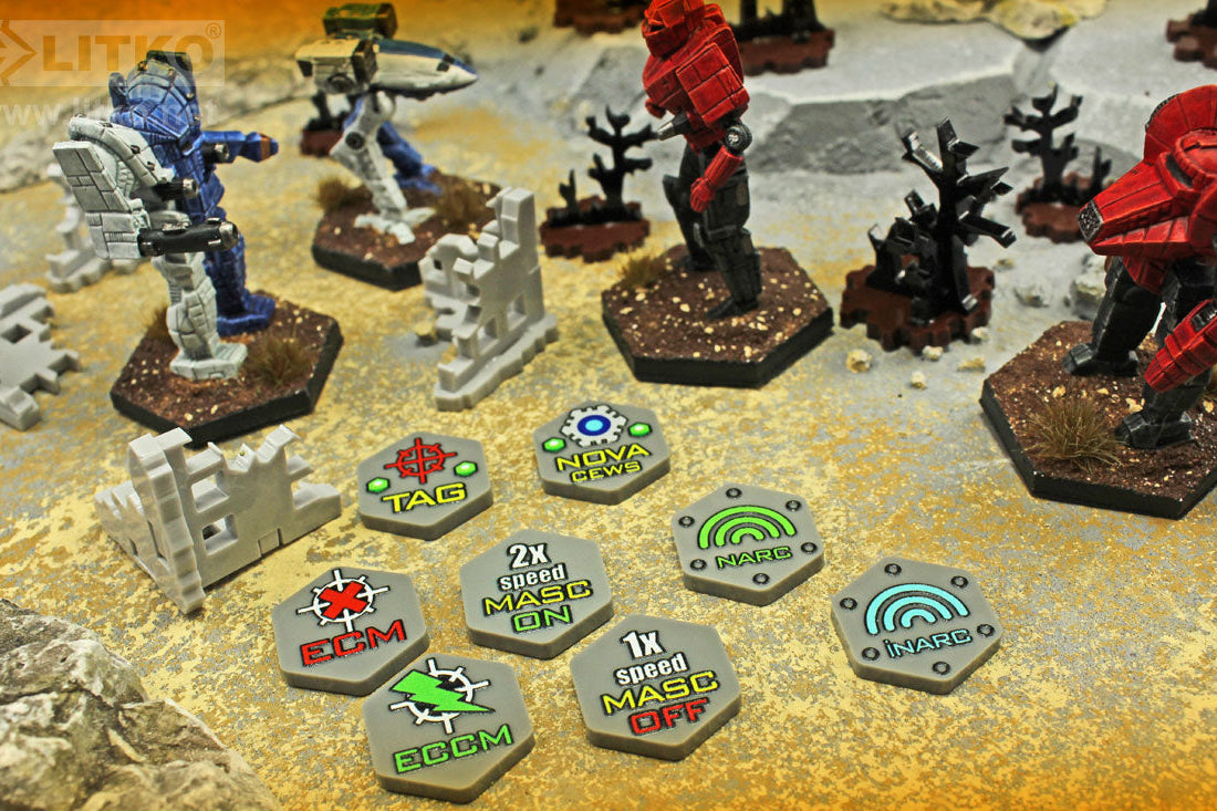 LITKO Mecha Electronic Warfare Token Set Compatible with BattleTech (20)-Tokens-LITKO Game Accessories