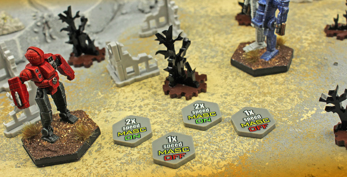 LITKO Mecha Myomer Accelerator Signal Circuitry On/Off Token Set Compatible with BattleTech (10)-Tokens-LITKO Game Accessories