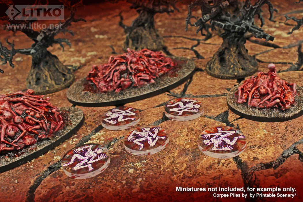 LITKO Premium Printed Dark Fantasy RPG Withered Corpse Tokens Compatible with MORK BORG (8)-Tokens-LITKO Game Accessories