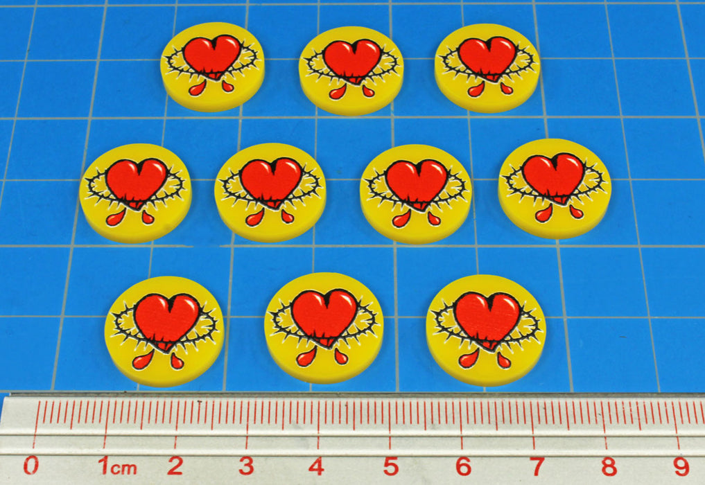 LITKO Premium Printed Bleeding Heart Tokens Compatible with Forbidden Psalm Miniatures Game (10)-Tokens-LITKO Game Accessories