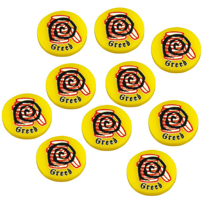 LITKO Premium Printed Greed Tokens Compatible with Forbidden Psalm Miniatures Game (10)-Tokens-LITKO Game Accessories