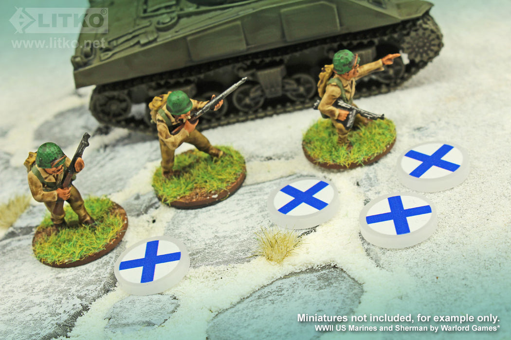 LITKO WWII Winter War Finland Civil Ensign Tokens (10)-Tokens-LITKO Game Accessories