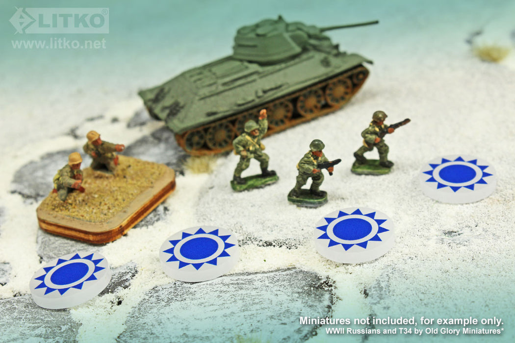 LITKO WWII Winter War China Kuomintang Tokens (10)-Tokens-LITKO Game Accessories