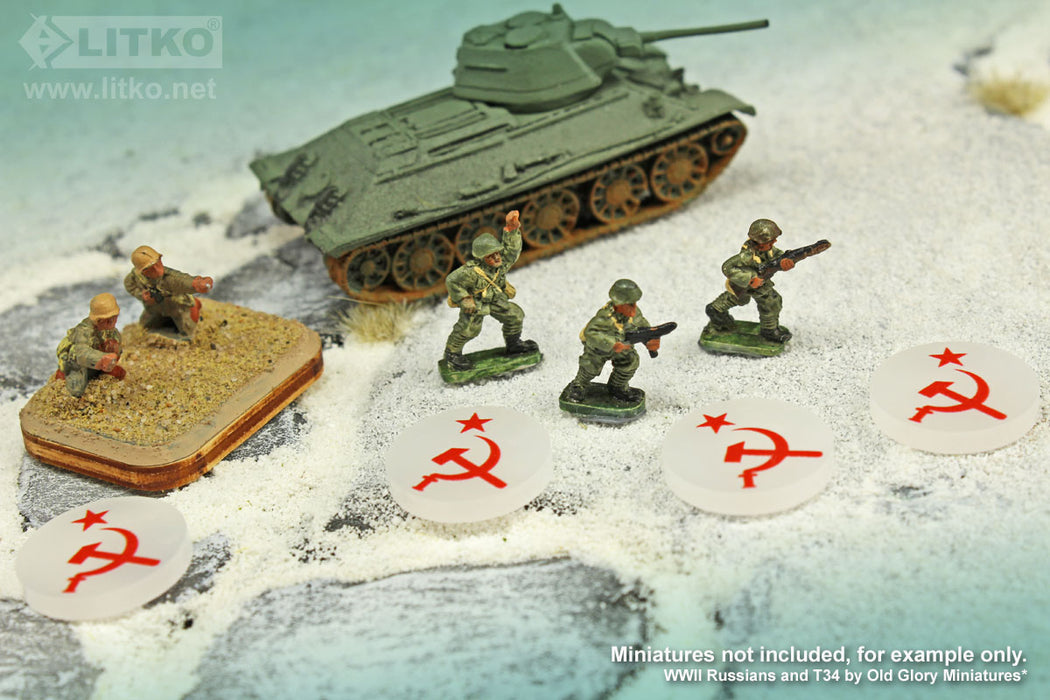 LITKO Premium Printed WWII Winter War Tokens, Soviet Hammer and Sickle (10)-Tokens-LITKO Game Accessories