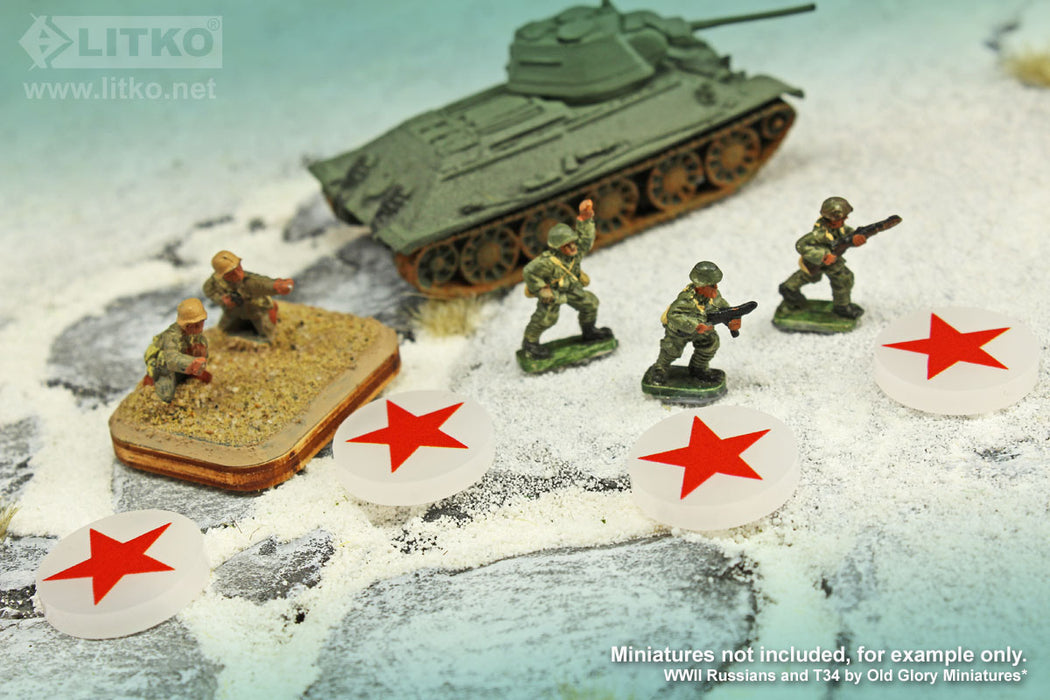 LITKO Premium Printed WWII Winter War Tokens, Russian Red Star (10)-Tokens-LITKO Game Accessories