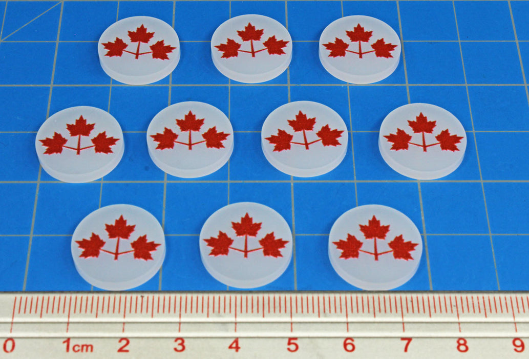 LITKO Premium Printed WWII Winter War Tokens, Canadian Army Leaf (10)-Tokens-LITKO Game Accessories