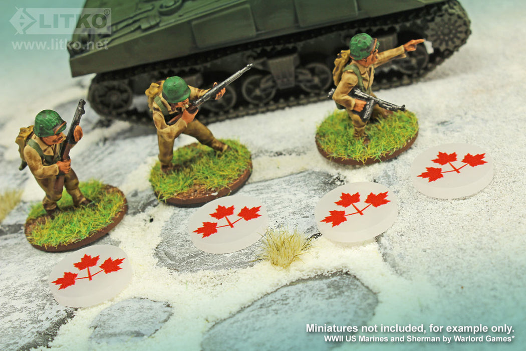 LITKO Premium Printed WWII Winter War Tokens, Canadian Army Leaf (10)-Tokens-LITKO Game Accessories