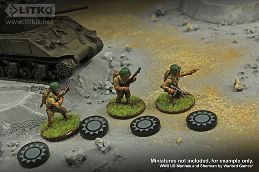 LITKO WWII Night War Faction Chinese Kuomintang Tokens (10)-Tokens-LITKO Game Accessories