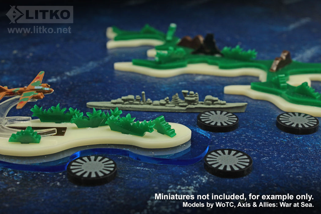 LITKO Premium Printed WWII Night War Faction Tokens, Japanese Rising Sun (10)-Tokens-LITKO Game Accessories