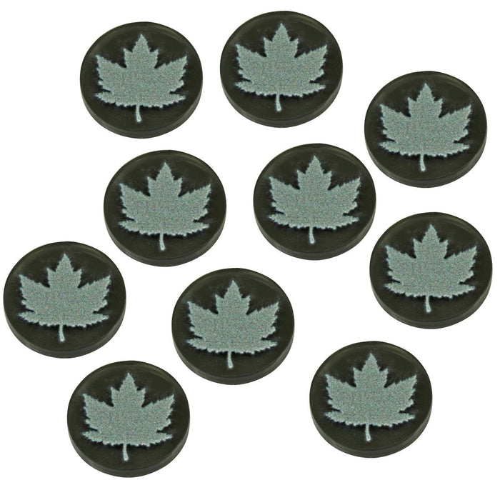 LITKO Premium Printed WWII Night War Faction Tokens, Canadian Leaf (10)-Tokens-LITKO Game Accessories