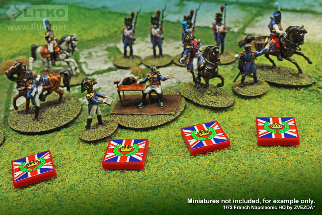 LITKO Premium Printed Napoleonic Era Tokens, Britain Army Standard (10)-Tokens-LITKO Game Accessories