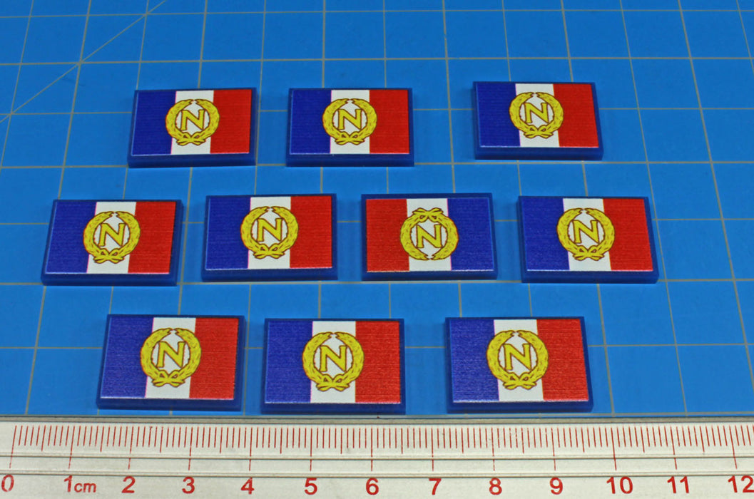 LITKO Premium Printed Napoleonic Era Tokens, Napoleonic French Flag (10)-Tokens-LITKO Game Accessories