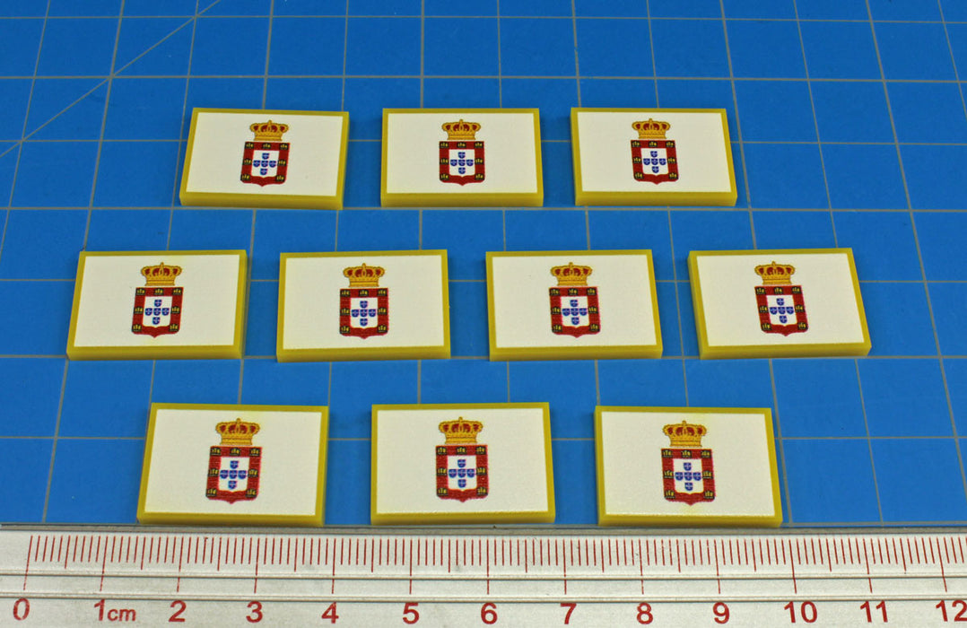 LITKO Premium Printed Napoleonic Era Tokens, Portugal Imperial Shield Flag (10)-Tokens-LITKO Game Accessories