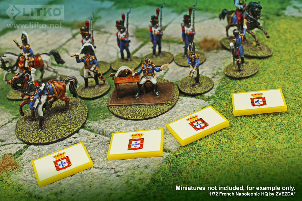 LITKO Premium Printed Napoleonic Era Tokens, Portugal Imperial Shield Flag (10)-Tokens-LITKO Game Accessories