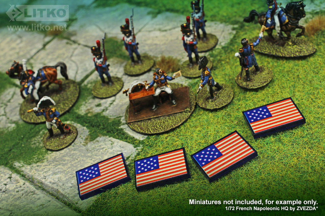 LITKO Premium Printed Napoleonic Era Tokens, America 1812 Flag (10)-Tokens-LITKO Game Accessories