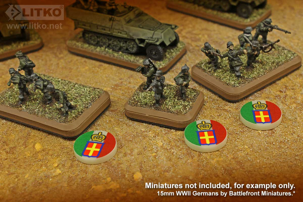 LITKO Premium Printed WWII North Africa Campaign Tokens, Italian Army (10) - LITKO Game Accessories