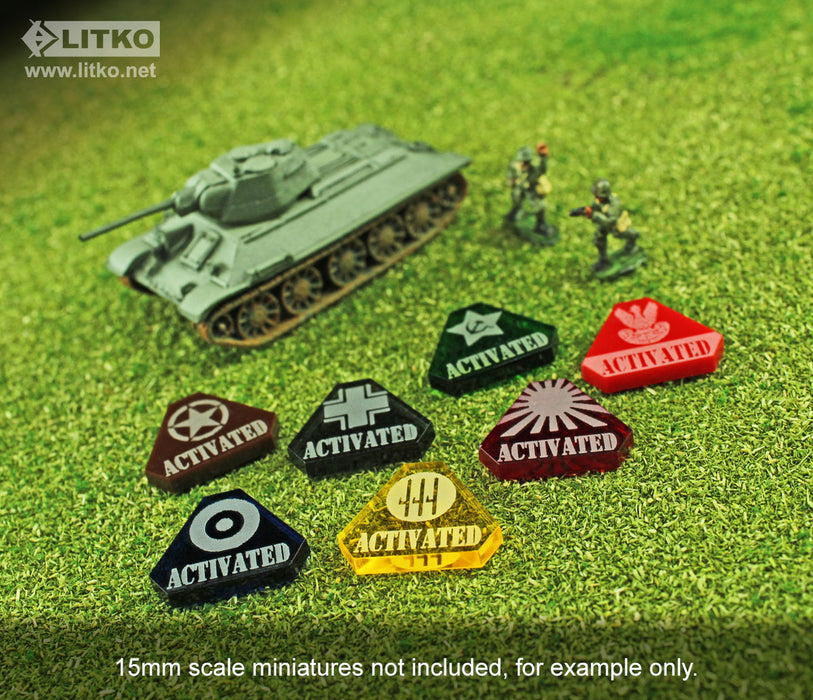 LITKO WWII Italian Activated Tokens, Transparent Yellow (10) - LITKO Game Accessories