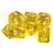 Translucent Polyhedral Yellow/white 7-Die Set-Dice-LITKO Game Accessories