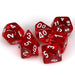 Translucent Polyhedral Red/white 7-Die Set-Dice-LITKO Game Accessories