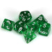 Translucent Polyhedral Green/white 7-Die Set-Dice-LITKO Game Accessories