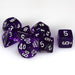 Translucent Polyhedral Purple/white 7-Die Set-Dice-LITKO Game Accessories