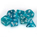Translucent Polyhedral Teal/white 7-Die Set-Dice-LITKO Game Accessories