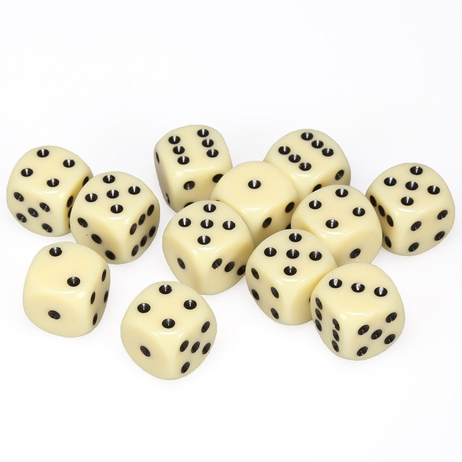 KOP02034 White Blank Opaque Dice D6 16mm (5/8in) Pack of 12