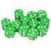 Opaque 16mm d6 Green/white Dice Block™ (12 dice)-Dice-LITKO Game Accessories