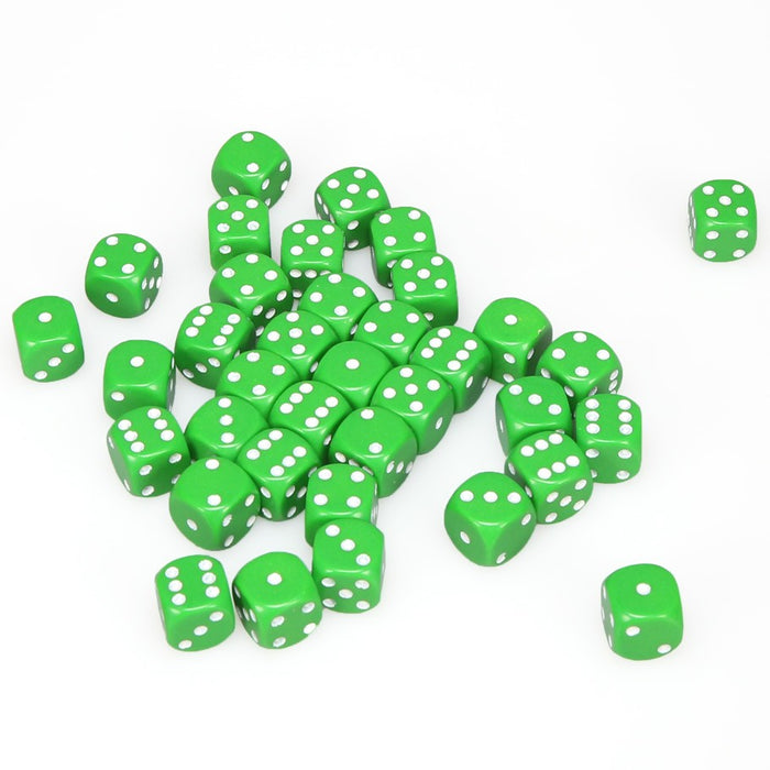 Opaque 12mm d6 Green/white Dice Block™ (36 dice)-Dice-LITKO Game Accessories