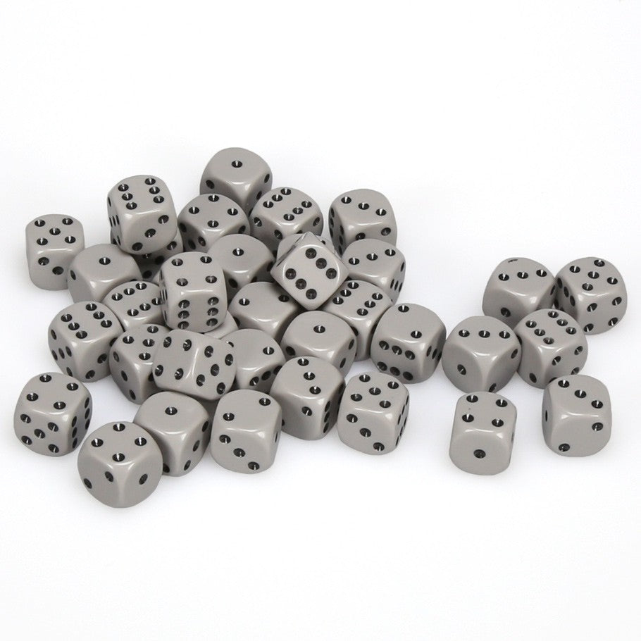 Chessex Opaque 12mm d6 Dark Grey/black Dice Block™ (36 dice