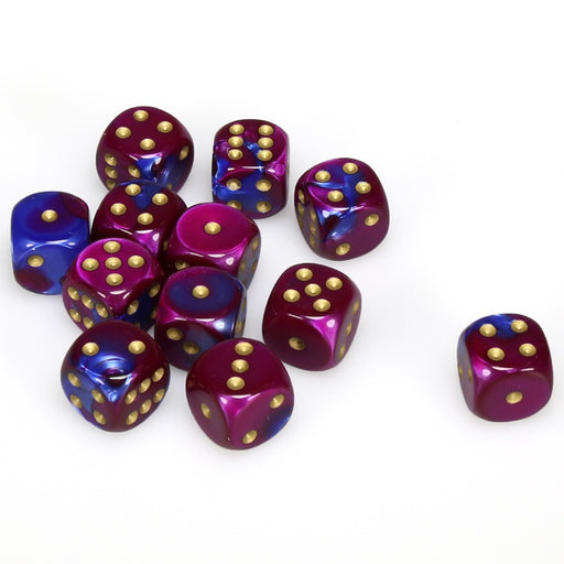 Gemini® 16mm d6 Blue-Purple/gold Dice Block™ (12 dice)-Dice-LITKO Game Accessories