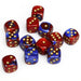 Gemini® 16mm d6 Blue-Red/gold Dice Block™ (12 dice)-Dice-LITKO Game Accessories