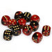 Gemini® 16mm d6 Black-Red/gold Dice Block™ (12 dice)-Dice-LITKO Game Accessories
