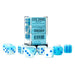 Gemini® 16mm d6 Pearl Turquoise-White/blue Luminary™ Dice Block™ (12 dice)-Dice-LITKO Game Accessories