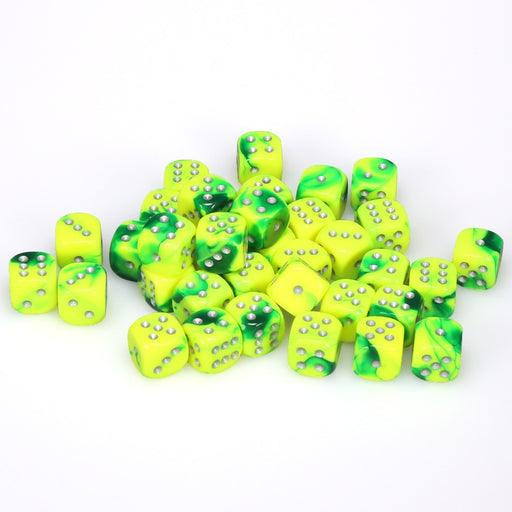 Gemini® 12mm d6 Green-Yellow/silver Dice Block™ (36 dice)-Dice-LITKO Game Accessories