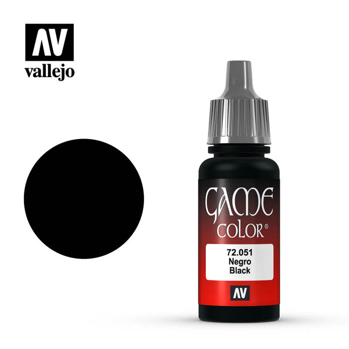 Vallejo Game Color Black (72.051) (17ml)-Paint and Ink-LITKO Game Accessories