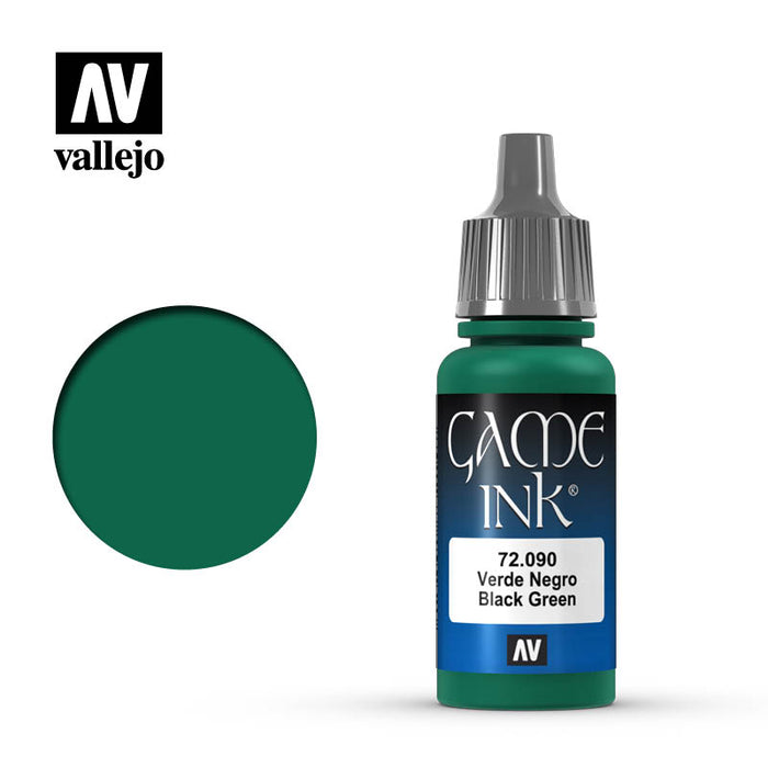 Vallejo Game Color Black Green Ink (72.090) (17ml)-Paint and Ink-LITKO Game Accessories