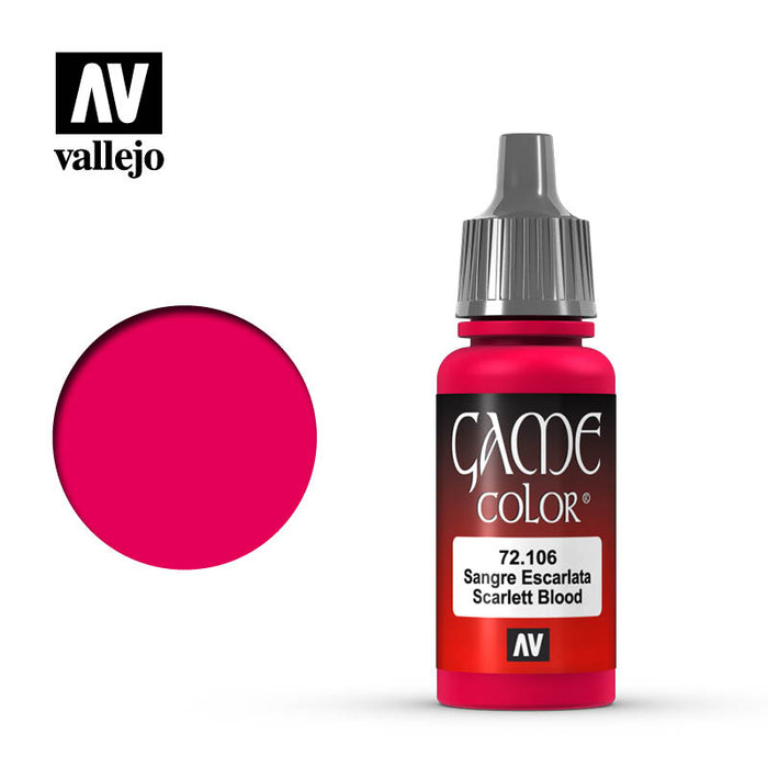 Vallejo Game Color Scarlet Blood (72.106) (17ml)-Paint and Ink-LITKO Game Accessories