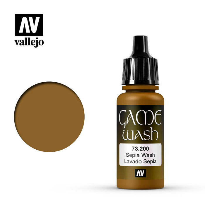 Vallejo Game Color Sepia Wash (73.200) (17ml)-Paint and Ink-LITKO Game Accessories