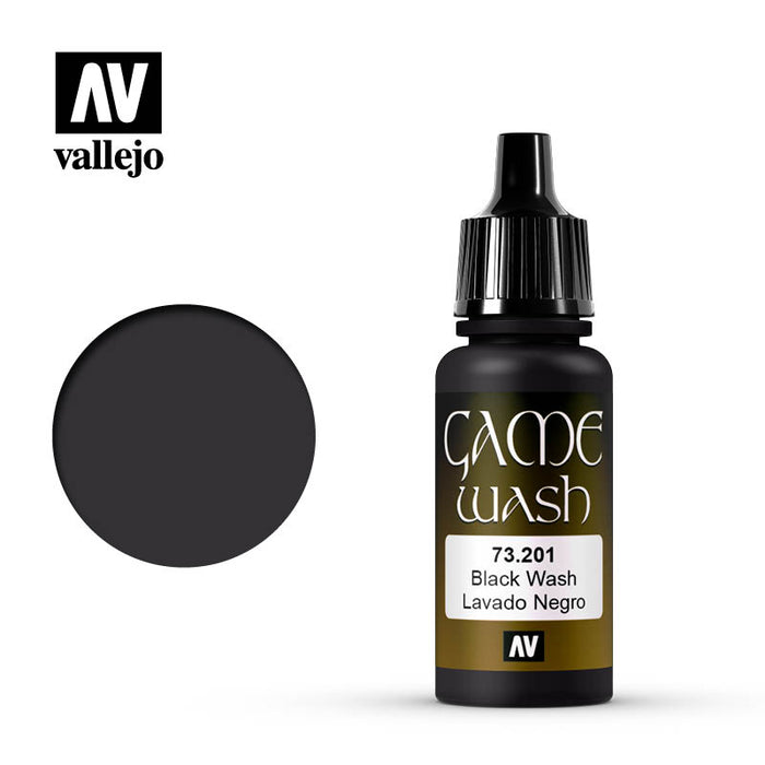 Vallejo Game Color Black Wash (73.201) (17ml)-Paint and Ink-LITKO Game Accessories