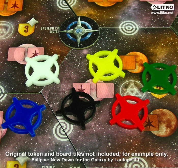 Star Base Token Set, Multi-Colored (24)-Tokens-LITKO Game Accessories